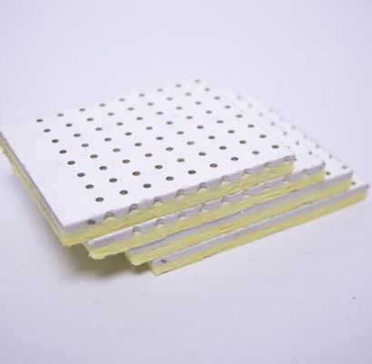 Tavolo di assorbimento del suono in fibra di vetro a bordo quadrato / pannello per soffitto T-Grid 600 * 600 mm