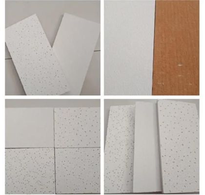 Piastrelle di soffitto in lana minerale acustica con rivestimento a spruzzo per decorazione e isolamento alberghiero