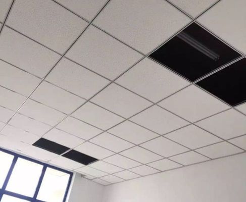 Piastrelle di soffitto in lana minerale perforata per decorazioni di ufficio e prestazioni acustiche