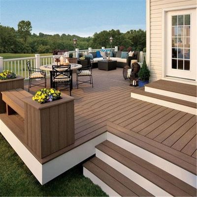 Decorazione di pavimenti da giardino WPC Legno composito Decking Board 450*75*18mm in colore marrone