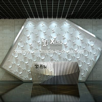 Pannello in PVC a prova di fuoco 3D personalizzato da 500 mm x 500 mm per sfondo murale di immagini aziendali