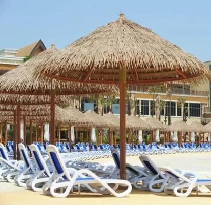 Piastrelle di tetto di paglia tropicale sintetiche ignifughe personalizzate per alberghi