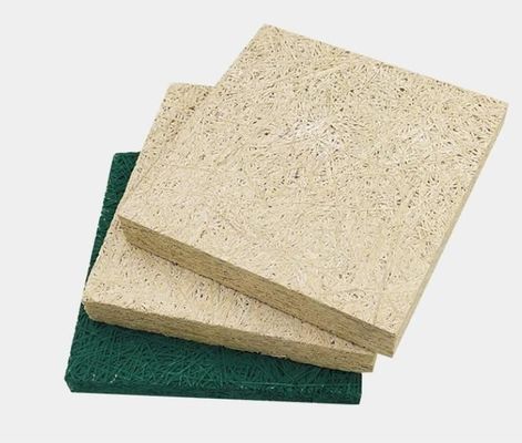 E0 Eco-friendly Blackish Green Wood Wool Sound Acoustic Ceiling con finitura in finitura