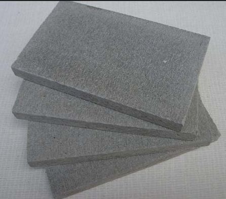 Tavola di cemento in fibra ignifuga per interni per pareti divisorie decorative in grigio e giallo chiaro