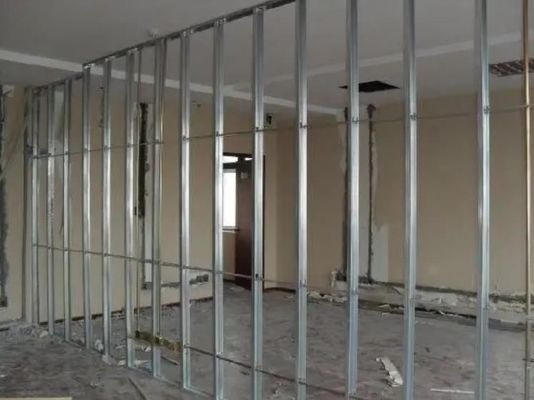 Profili di metallo galvanizzato per materiale di pareti divisorie non perforato