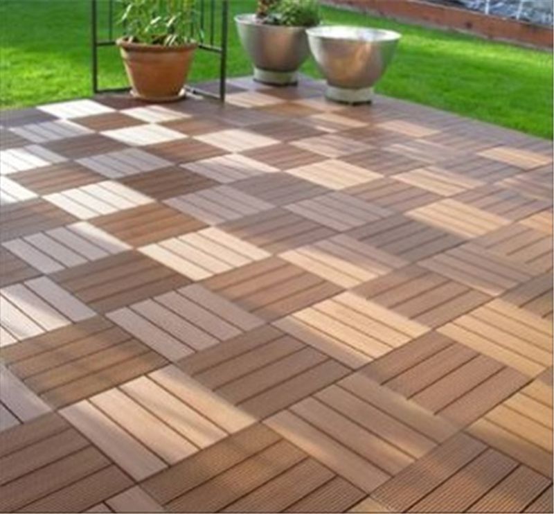 Grain opzionale WPC sintetiche piastrelle per pavimenti DIY per decorazioni esterne in lunghezza personalizzata