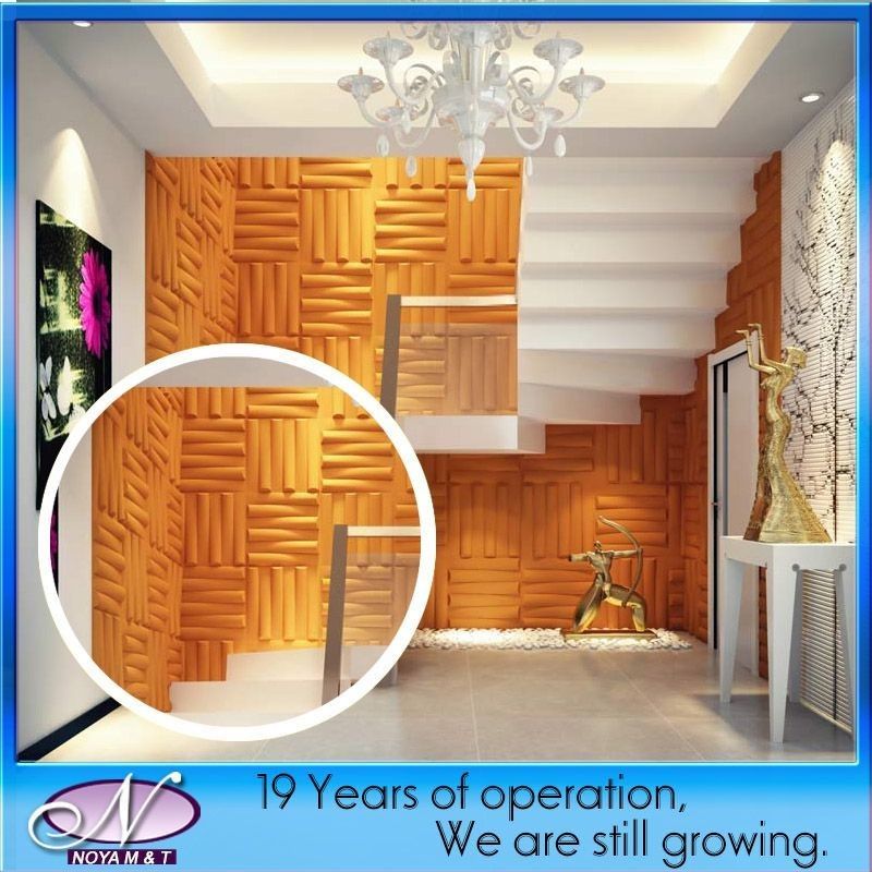 Tavola 3D di costruzione 500mmx500mm Assorbimento acustico del suono Materiale decorativo per pareti