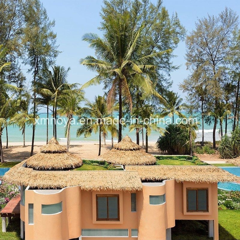 Componente materiale PVC ignifuge Simulazione sintetica artificiale piastrella di tetto di paglia