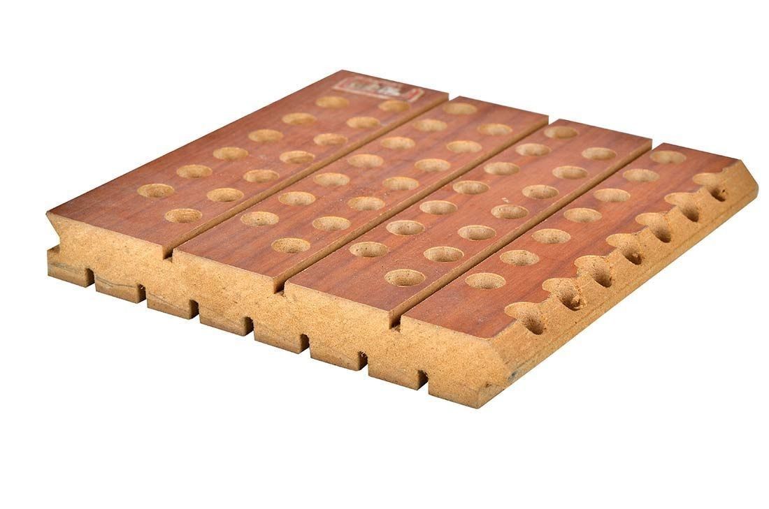 Tavola di legno micro-perforata acustica per pareti decorative con bordo quadrato DSC 9994